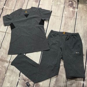 NEW GREY CARHARTT FORCE SM SCRUB SET-SM TALL PANT